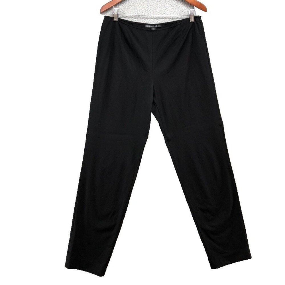 Lafayette 148 Wool Dress Pants Womens 12 Black Tapered Leg Basic Career Teacher